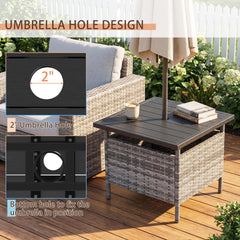 GIANTEX top view of 2-inch umbrella hole centered for stable umbrella alignment