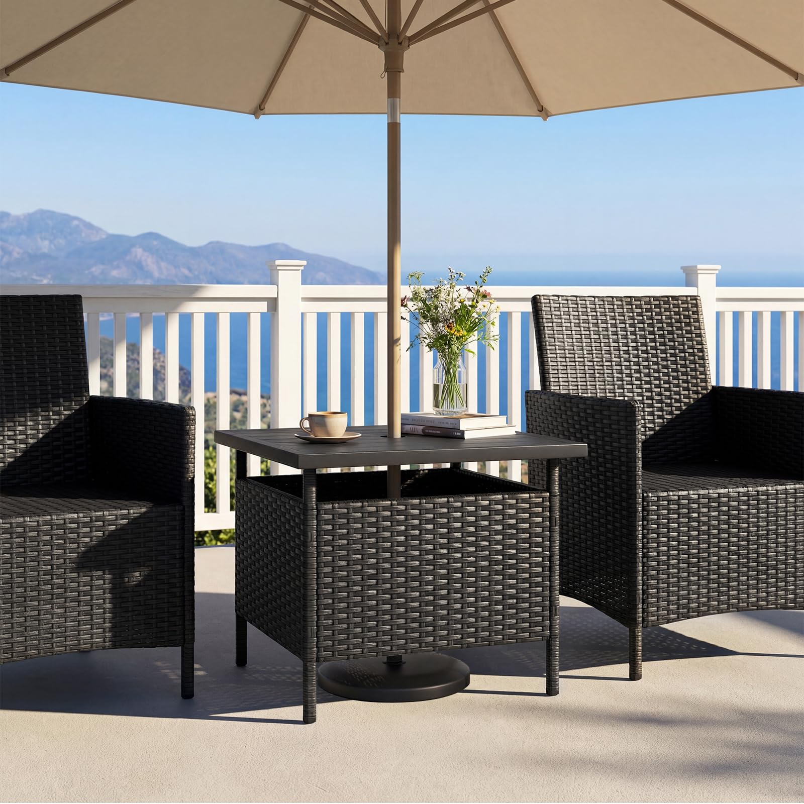 GIANTEX close-up of HDPE tabletop showing easy-clean surface benefit