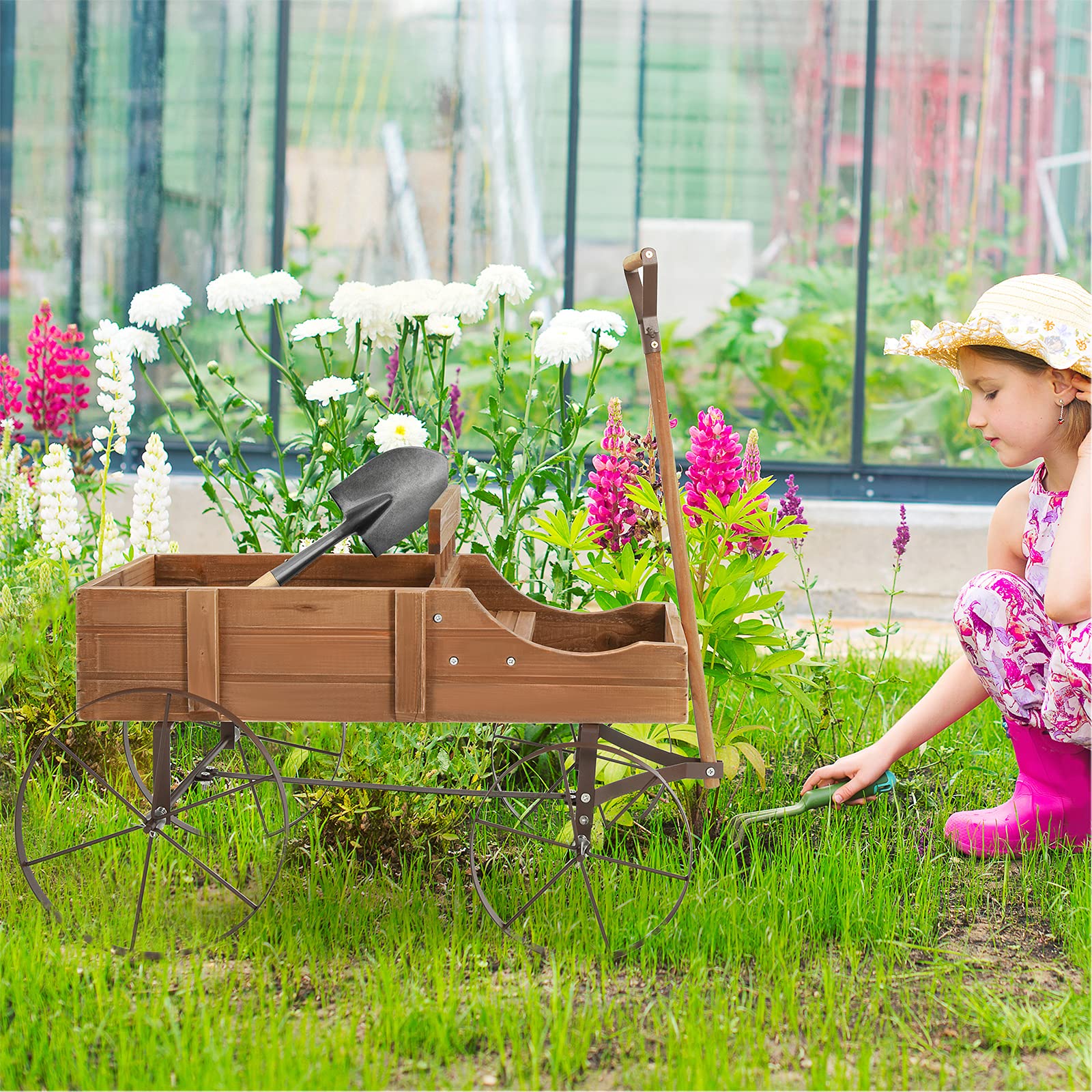 GIANTEX planter filled with flowers showing decorative curb appeal benefit