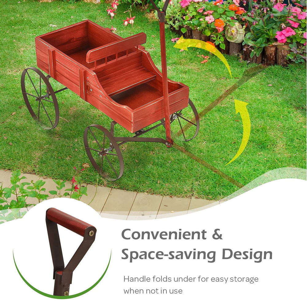 GIANTEX close-up of metal wheel showing durable mobility for repositioning plants