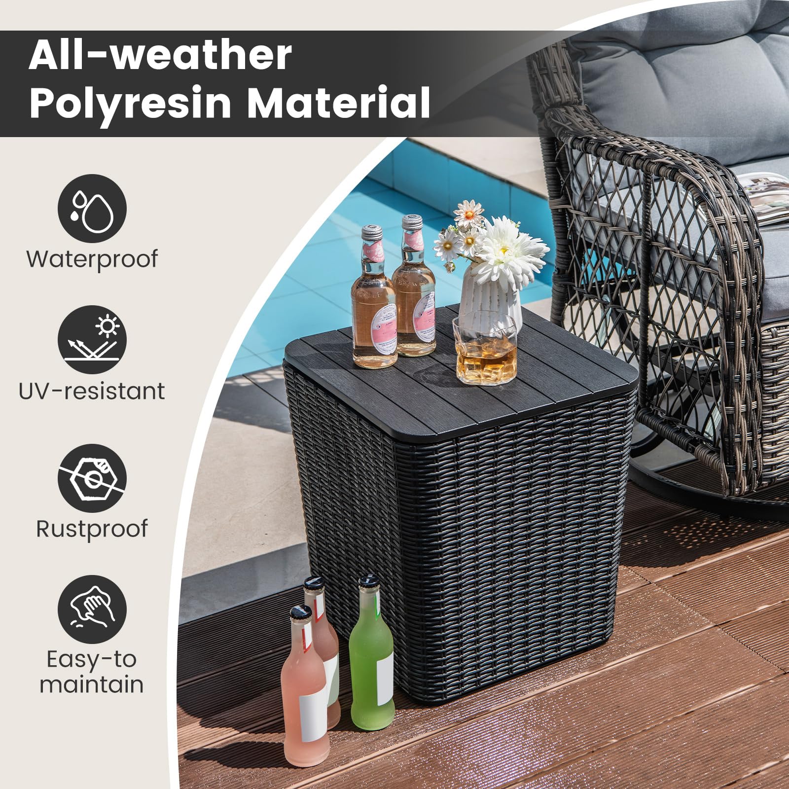 GIANTEX detailed resin wicker texture highlighting durable outdoor finish