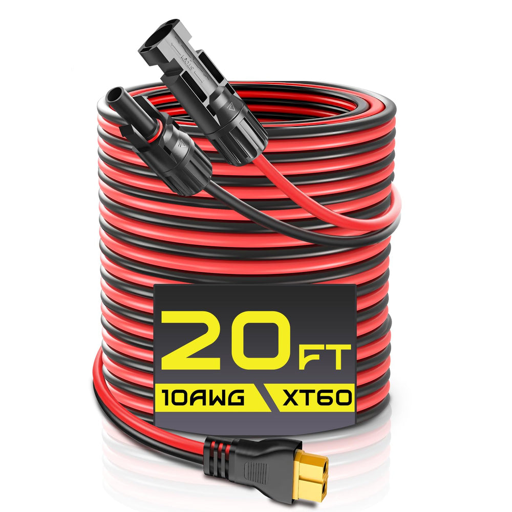 Gibbab front packaging showing 20ft XT60 solar cable and features