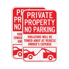 GicnKeuz front view of two no parking signs showing clear message and deterrence benefit