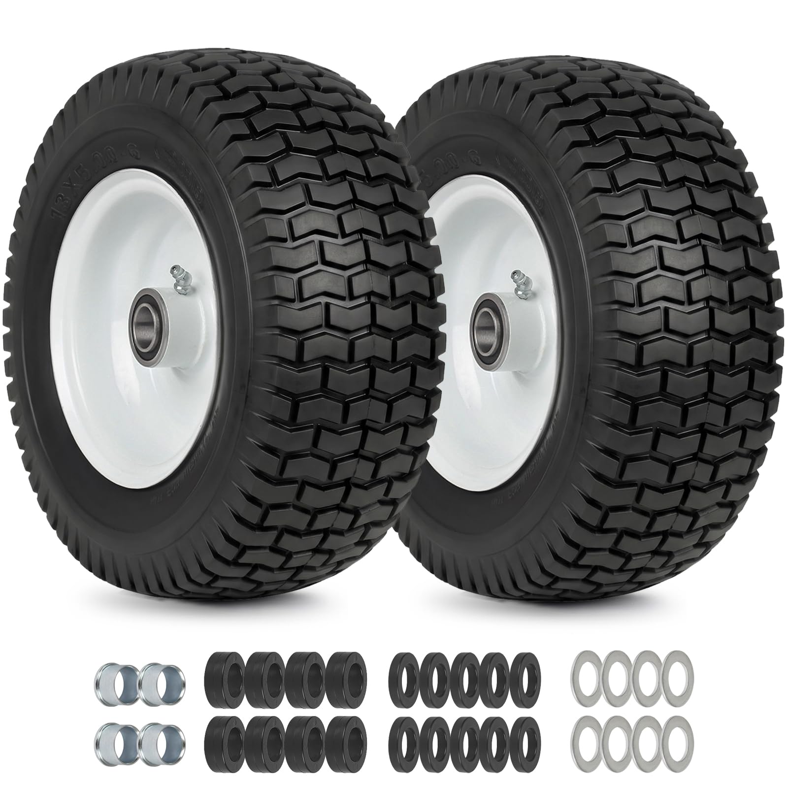 GICOOL front view wheel assembly showing tire and rim, durable flat-free performance