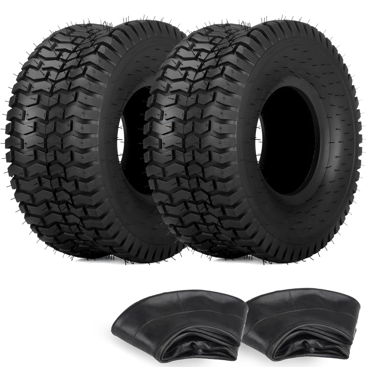GICOOL front view of 15x6.00-6 tire showing profile and fit for quick replacement