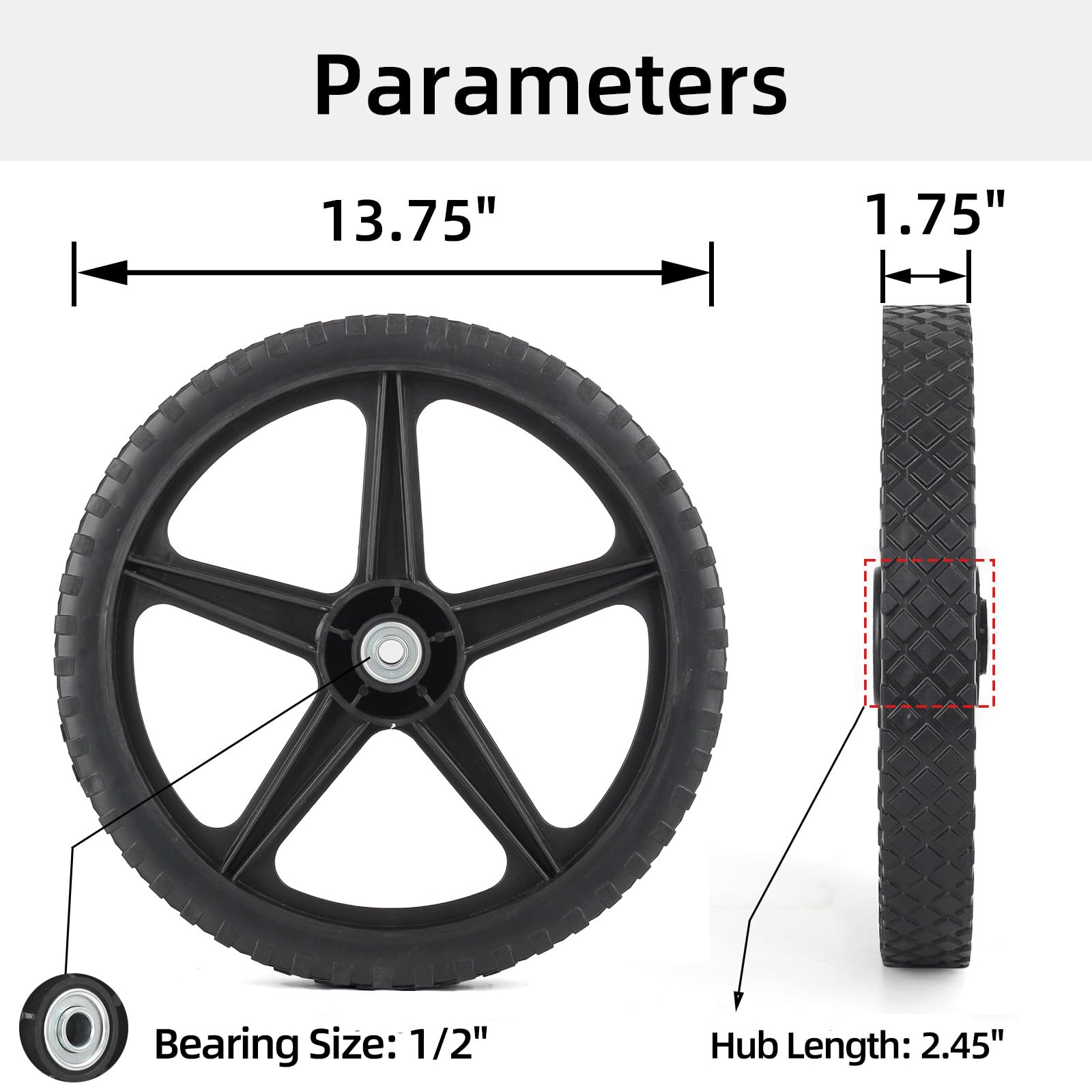 GICOOL close-up of plastic spokes highlighting impact-resistant rim strength