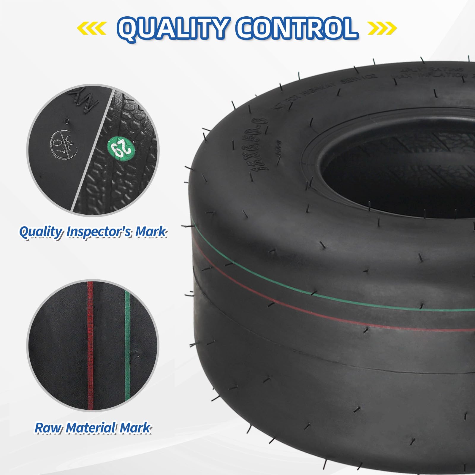 GICOOL close-up of smooth tread for minimal grass damage