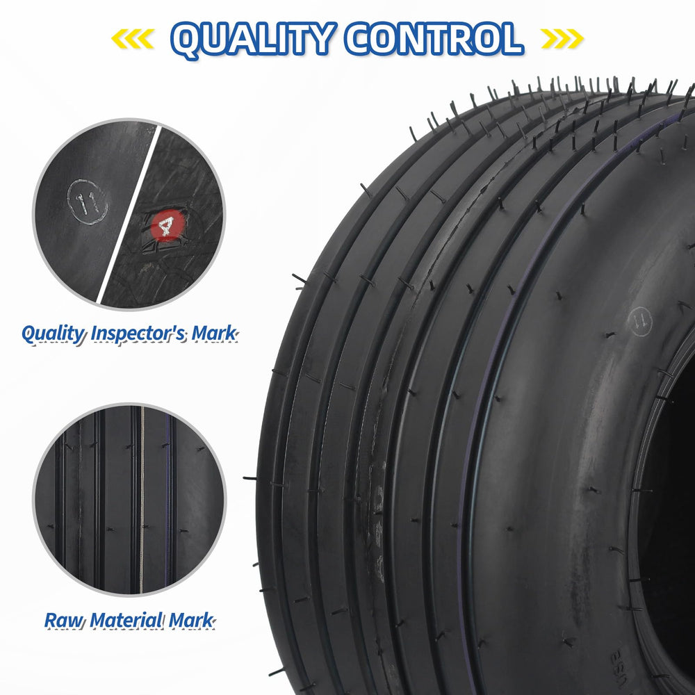 GICOOL close-up of straight-rib tread providing turf-friendly traction benefit