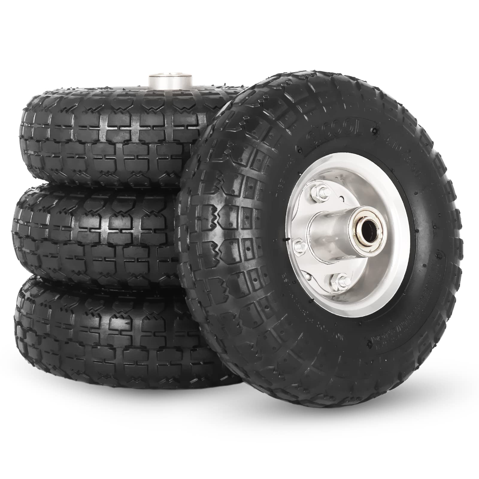 GICOOL front-facing wheel pack showing all four wheels and durable rims, reliable replacement