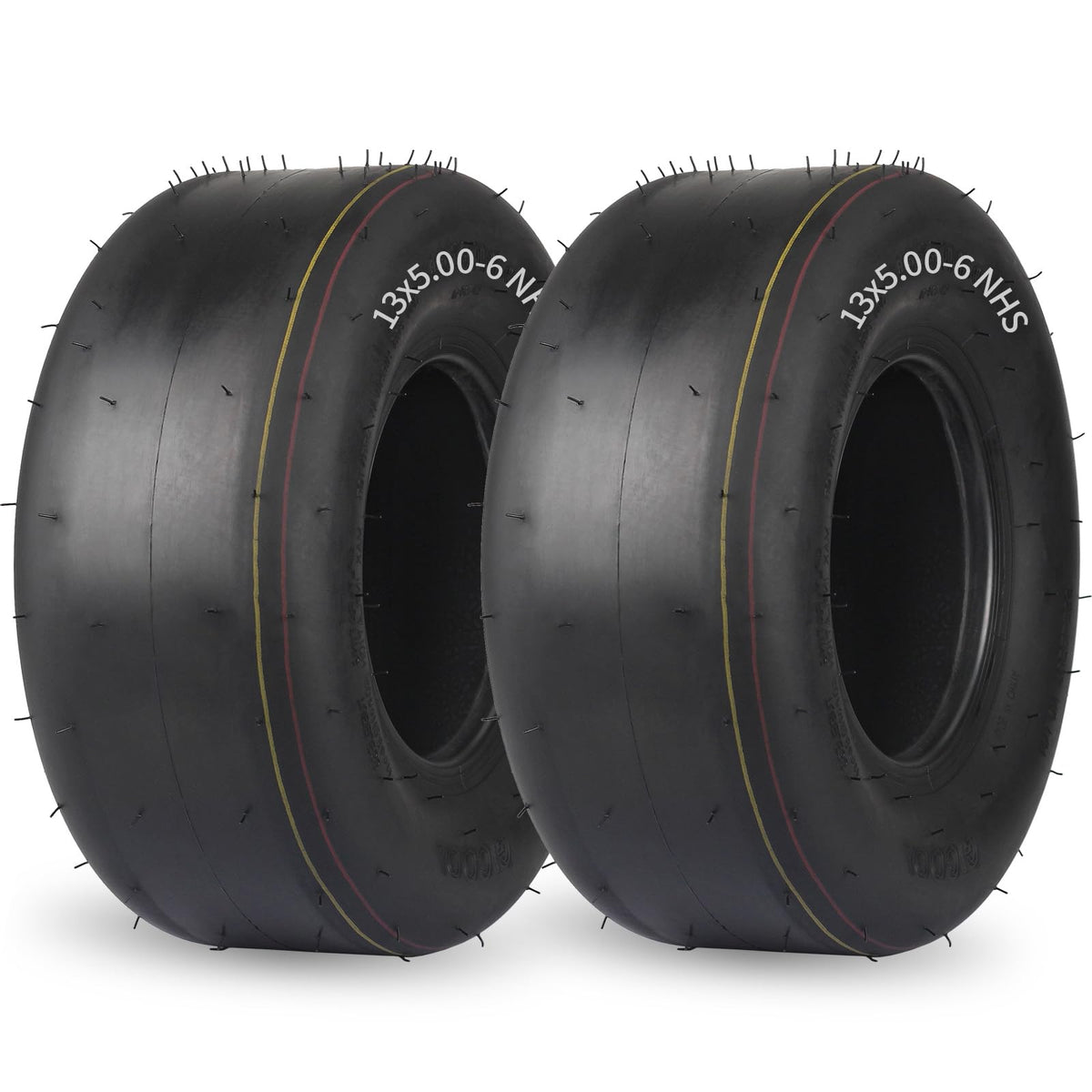 GICOOL two-pack front view showing both 13x5.00-6 tires and packaging, easy identification