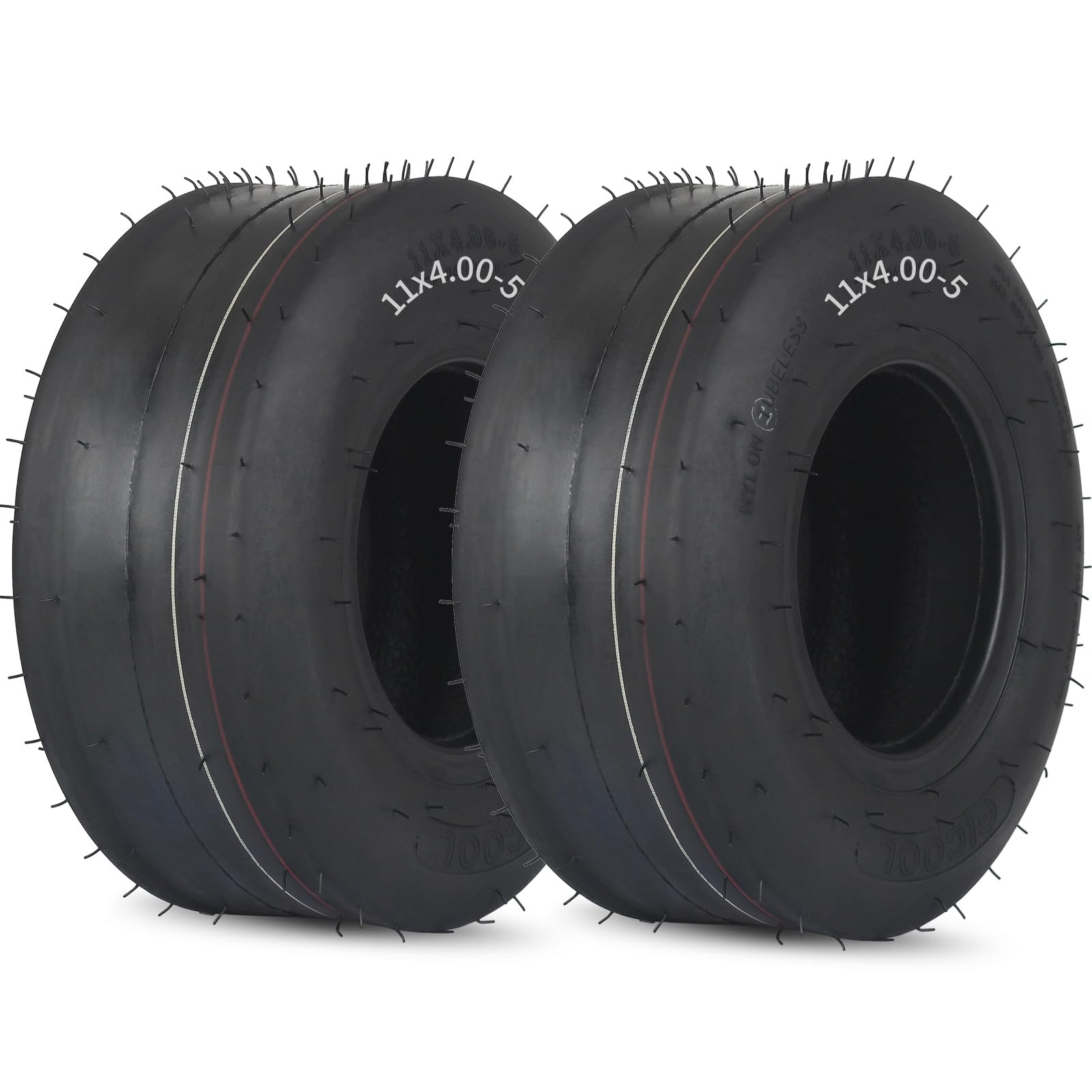GICOOL front view of both tires showing size and clean profile for easy replacement
