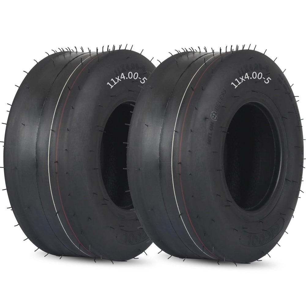 GICOOL front view of both tires showing size and clean profile for easy replacement