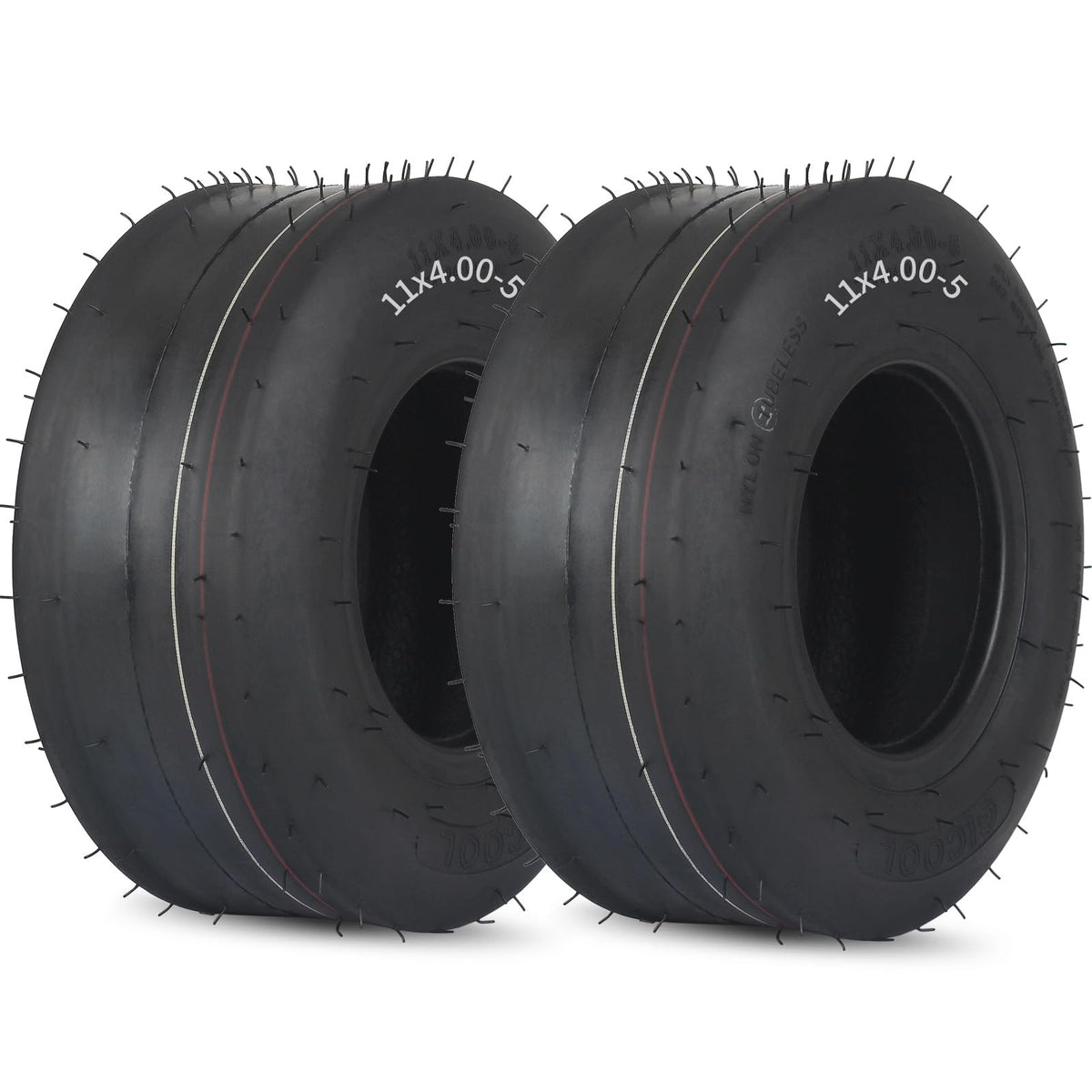 GICOOL front view of both tires showing size and clean profile for easy replacement