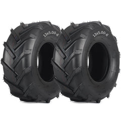 GICOOL front view of 13x5.00-6 tire pair showing tread and profile for reliable traction