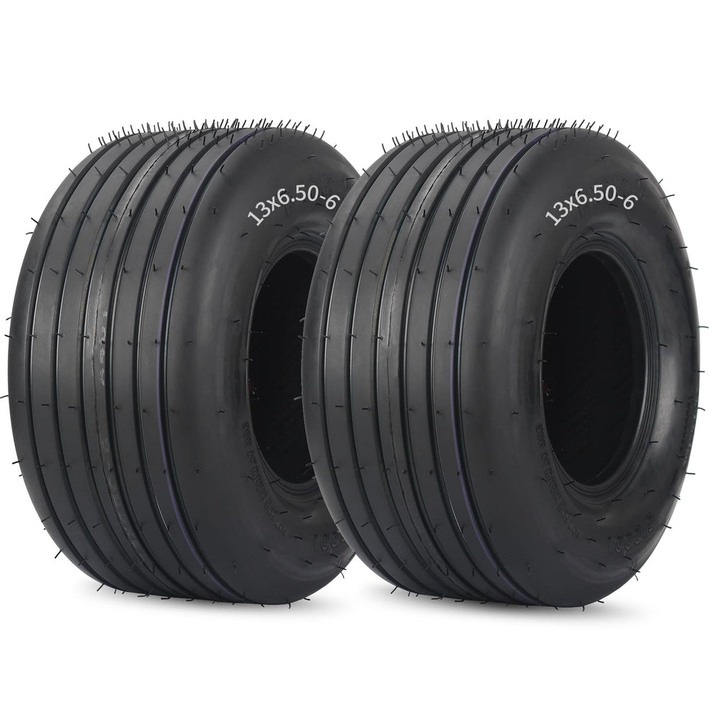 GICOOL front view of 13x6.50-6 tire showing shape and tread for easy replacement