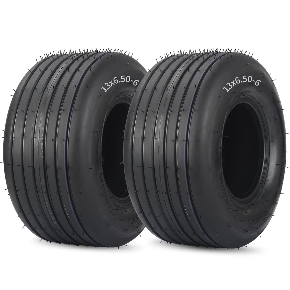 GICOOL front view of 13x6.50-6 tire showing shape and tread for easy replacement