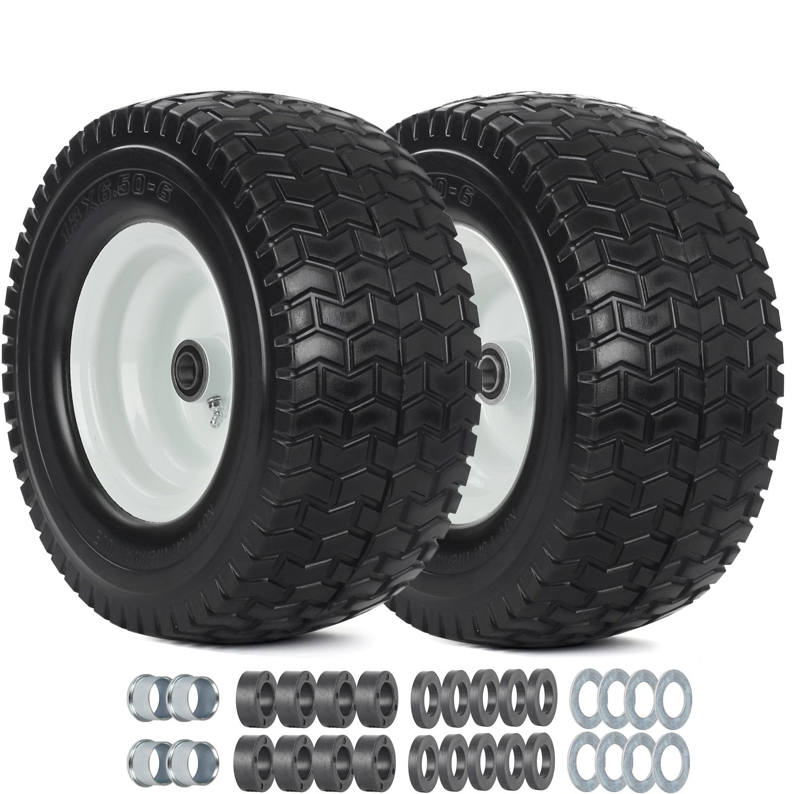 GICOOL front view assembled wheel showing solid tire and hub, durable replacement