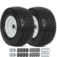 GICOOL front view assembled wheel showing solid tire and hub, durable replacement