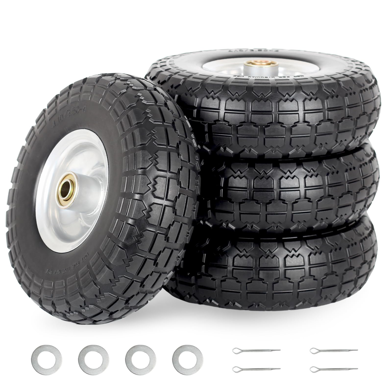GICOOL front view of four wheels showing build and quick replacement benefit