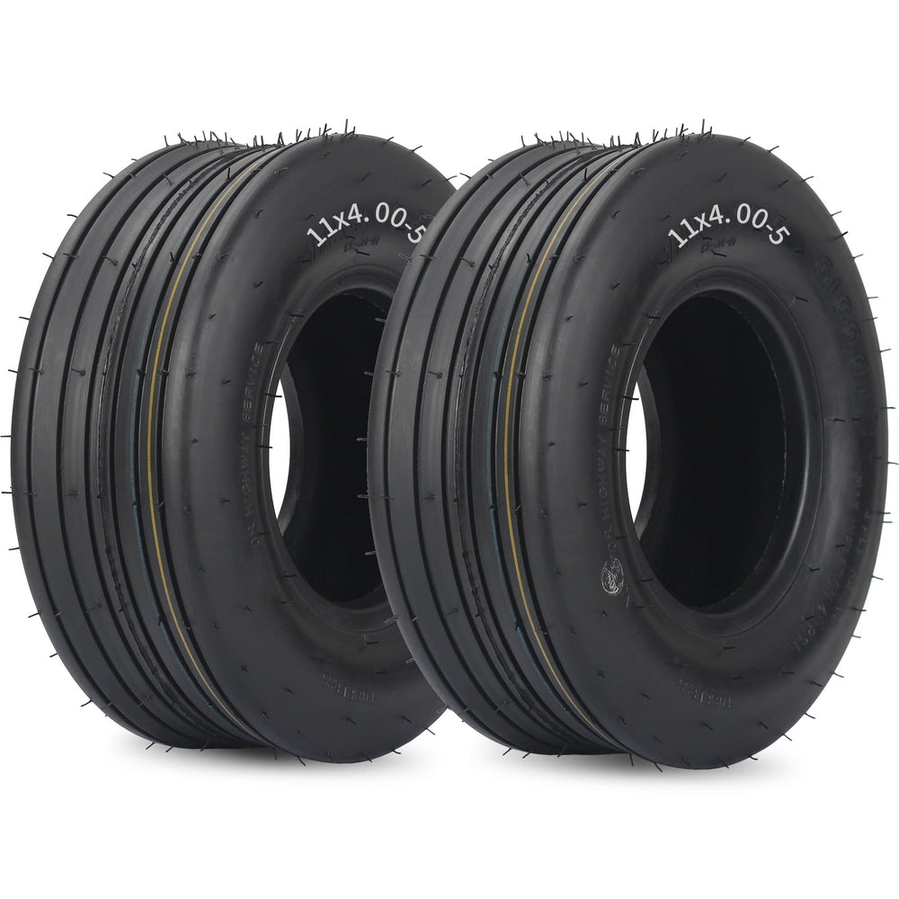 GICOOL front view of two tires showing durable straight-rib tread and fit