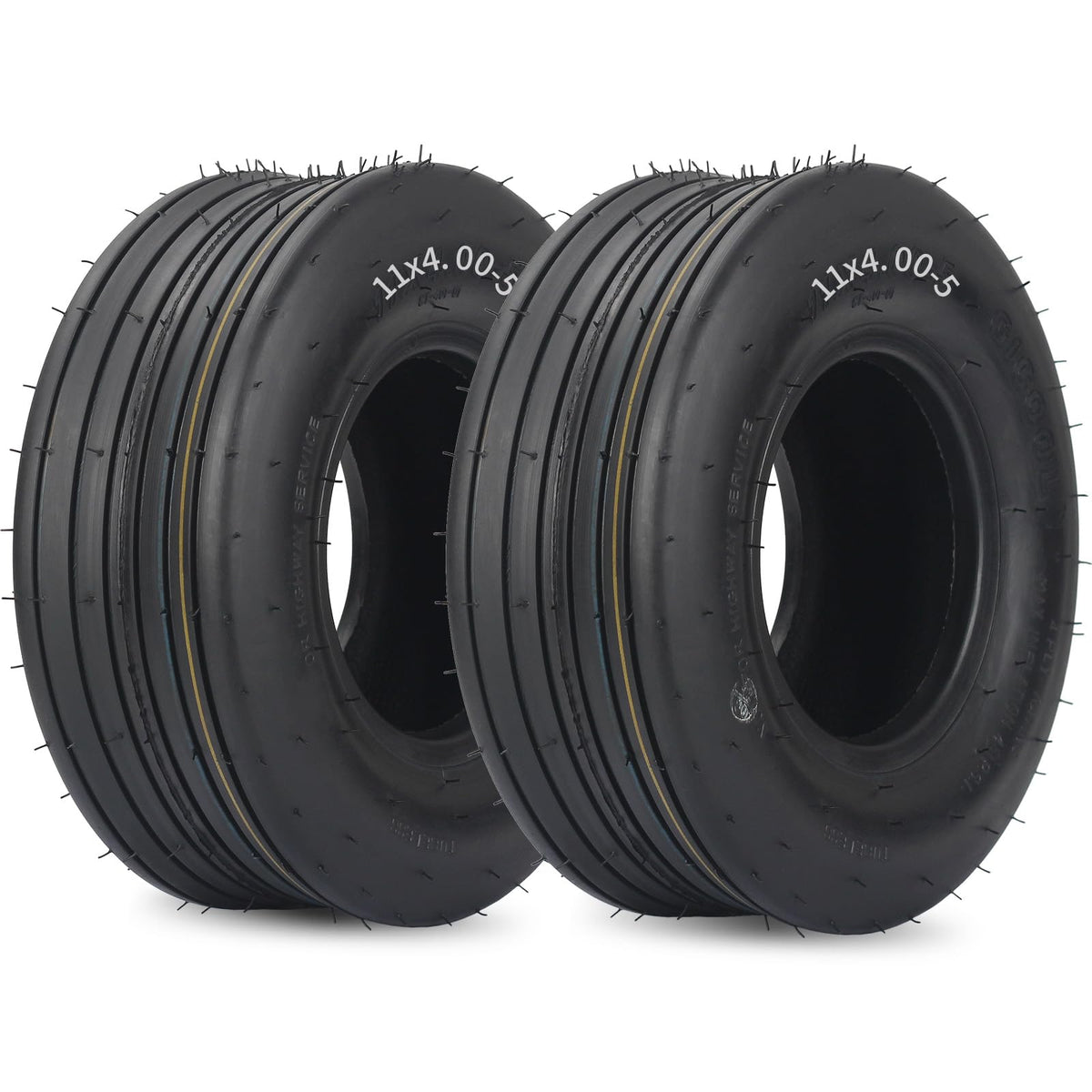 GICOOL front view of two tires showing durable straight-rib tread and fit