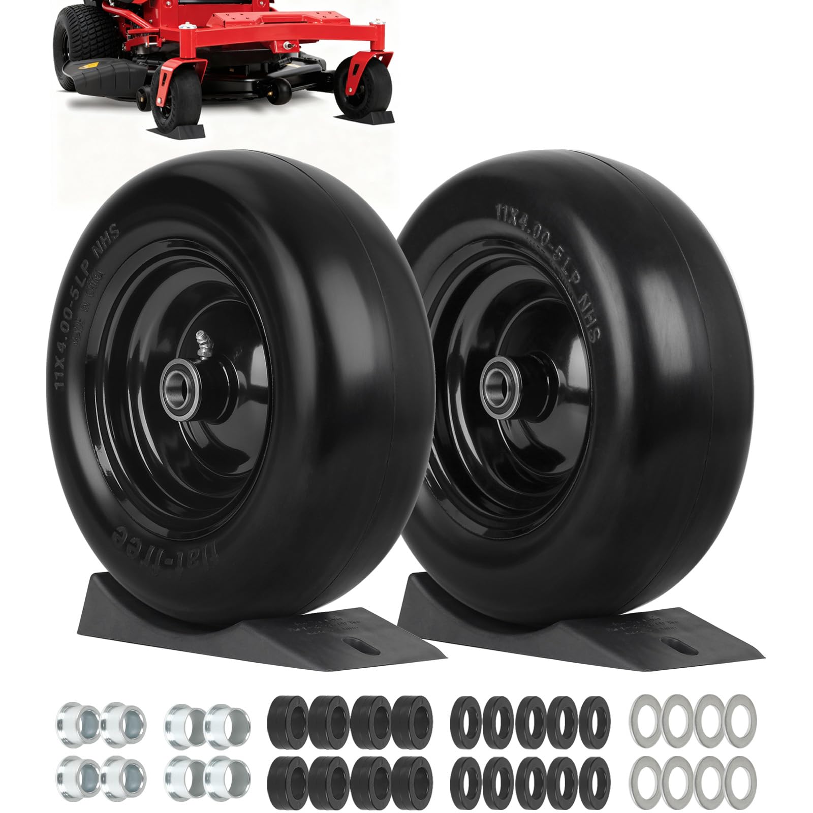 GICOOL front view of tire and wheel assembly showing smooth tread and ready fit