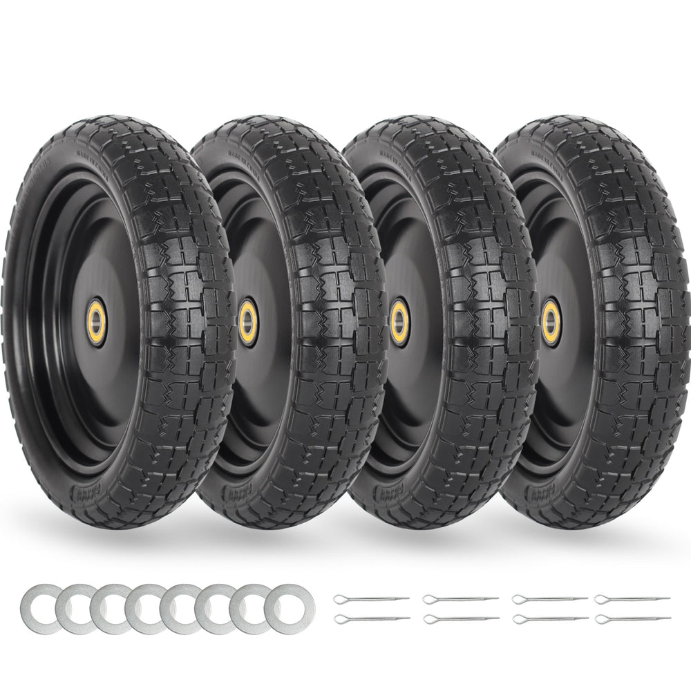 GICOOL front view of full wheel assembly showing durable rim and tire benefit: long-lasting replacement