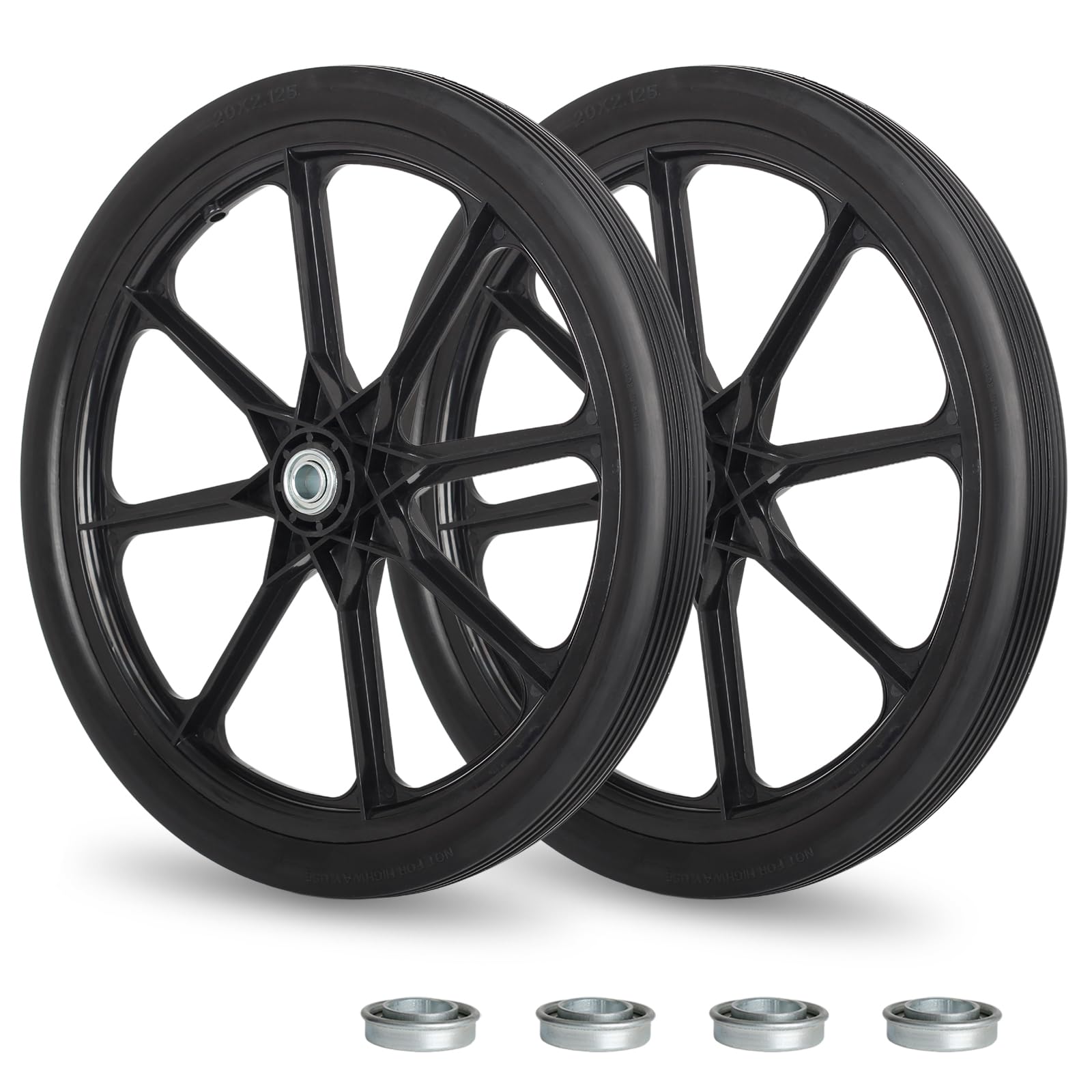 GICOOL front view wheel assembly showing full tire and hub, durable replacement