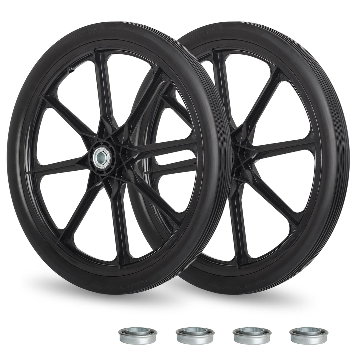 GICOOL front view wheel assembly showing full tire and hub, durable replacement