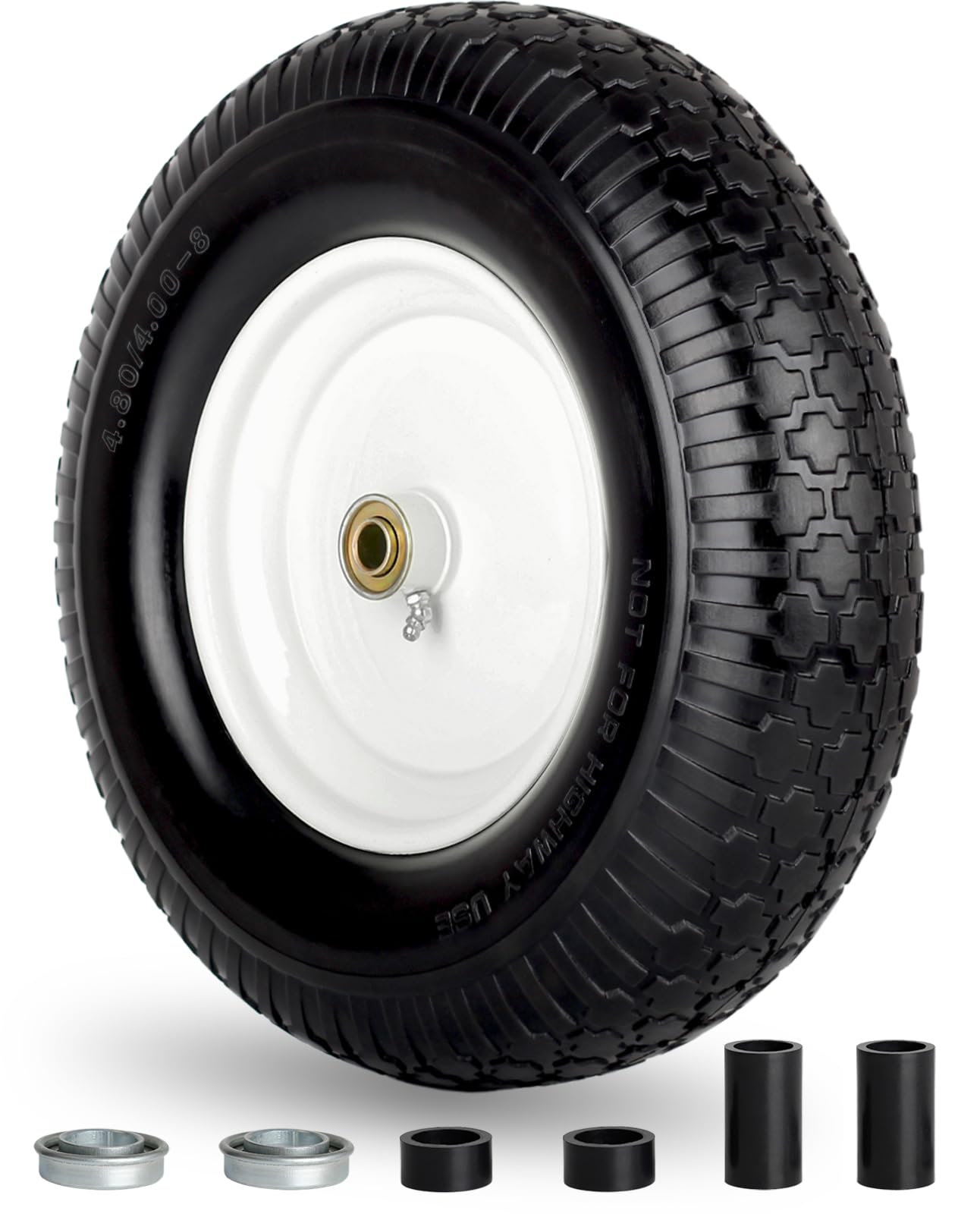 GICOOL front wheel assembly showing tire and rim, durable replacement