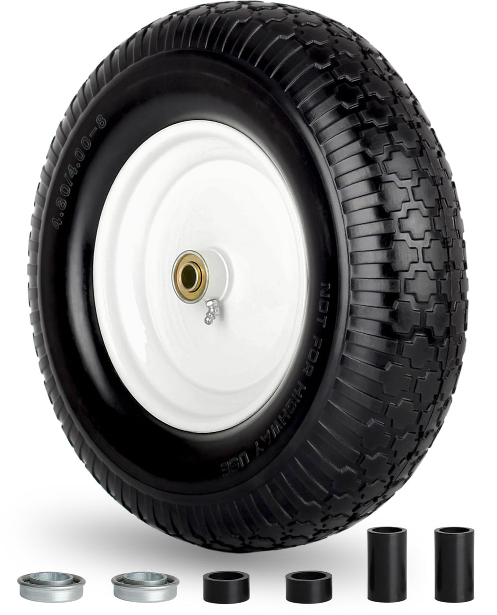 GICOOL front wheel assembly showing tire and rim, durable replacement