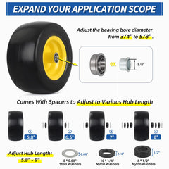 GICOOL hub and 3/4" bearing detail illustrating sturdy steel bearing for reduced friction
