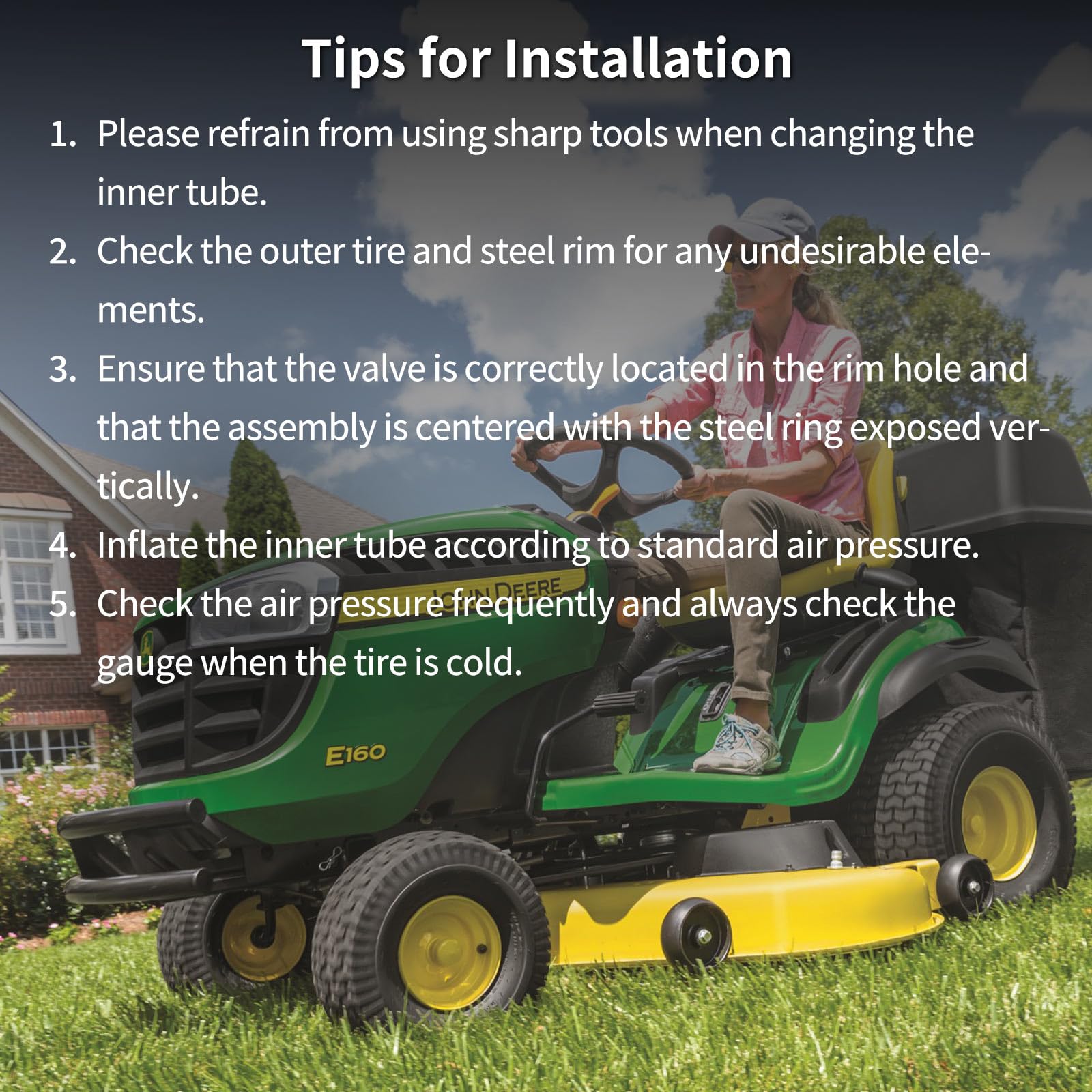 GICOOL inner tube installed on lawn tractor demonstrating reliability