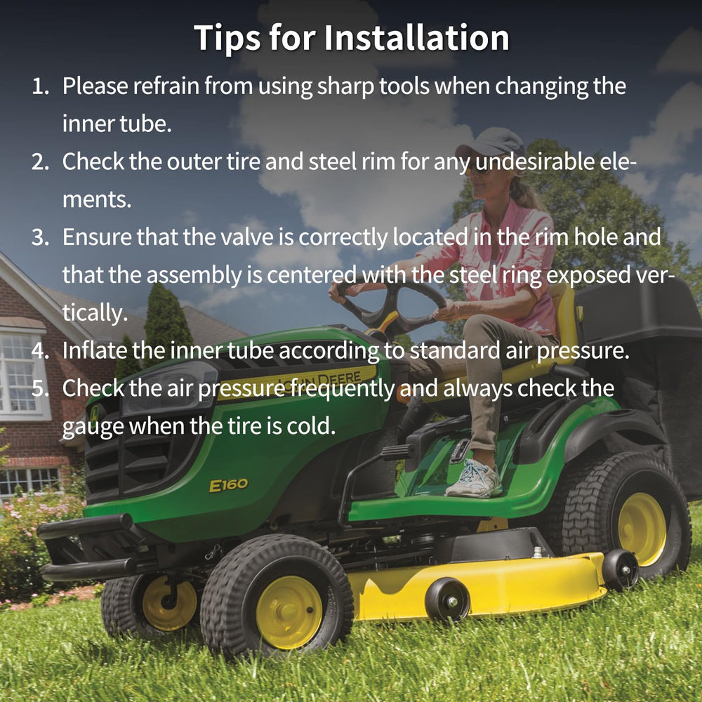 GICOOL inner tube installed on lawn tractor demonstrating reliability