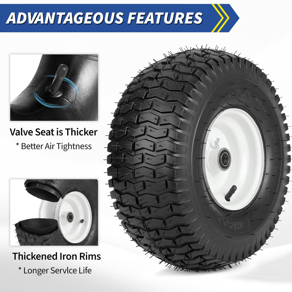GICOOL wheel mounted on riding mower demonstrating reliable performance benefit