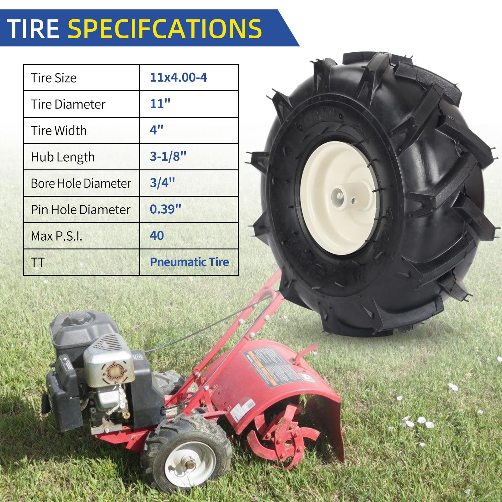 GICOOL on a tiller in the garden demonstrating traction and control benefit