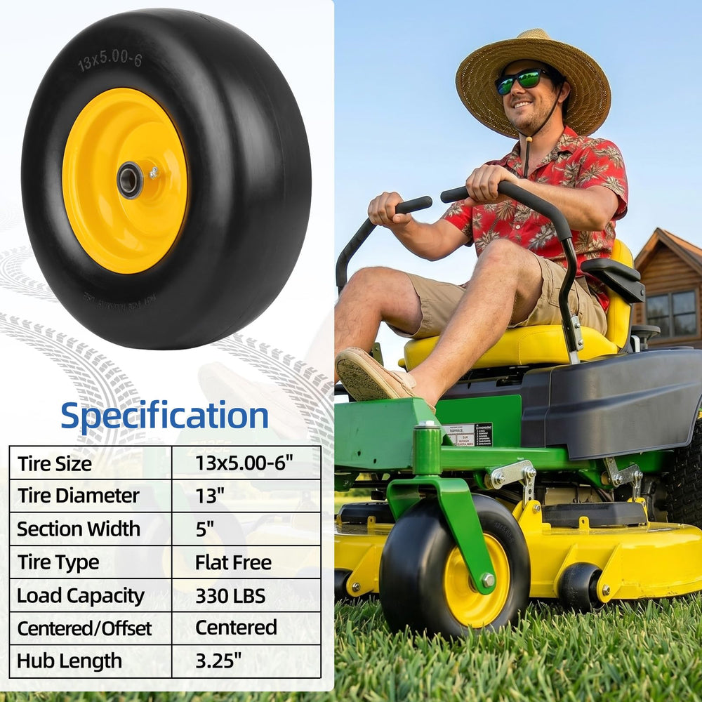 GICOOL wheel mounted on zero-turn mower showing reliable in-use benefit