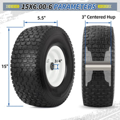 GICOOL wheel installed on riding mower demonstrating no-inflate convenience