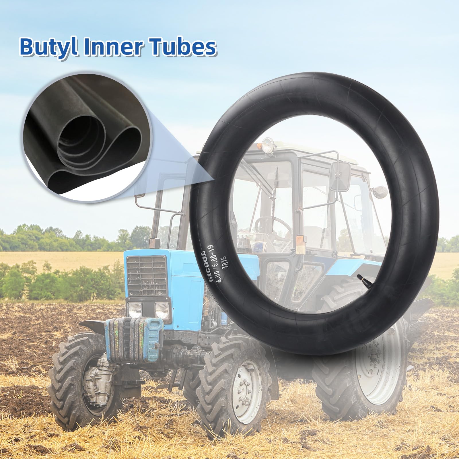 GICOOL inner tube installed on tractor wheel demonstrating reliable fitment