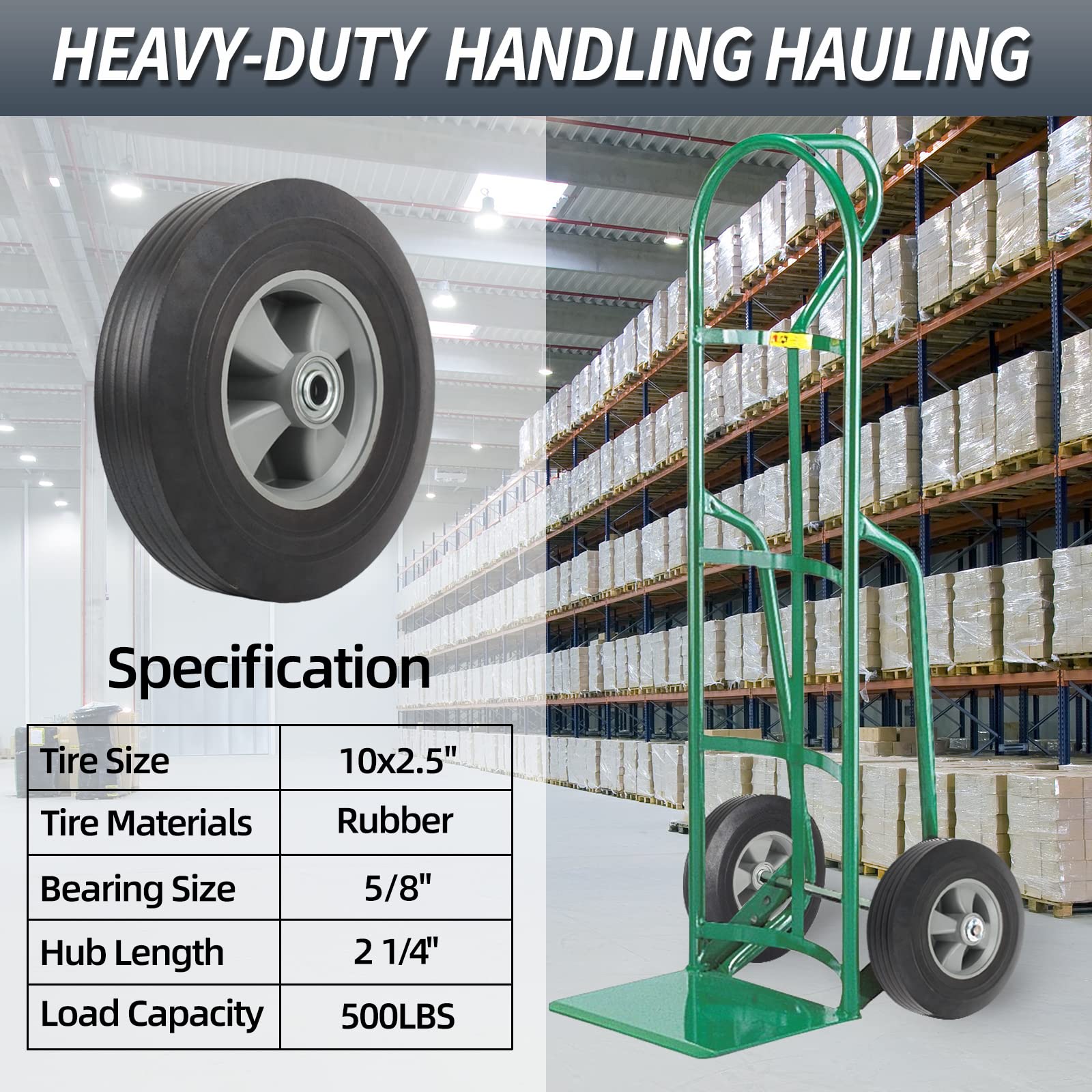 GICOOL wheel mounted on a hand truck demonstrating stable hauling performance