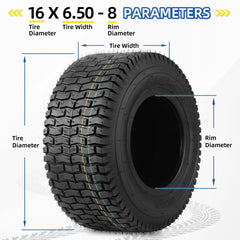 GICOOL tire mounted on riding mower demonstrating improved traction