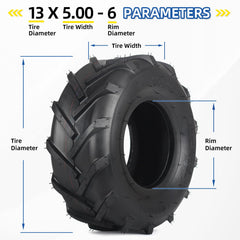 GICOOL tire mounted on rim installed on mower demonstrating fit