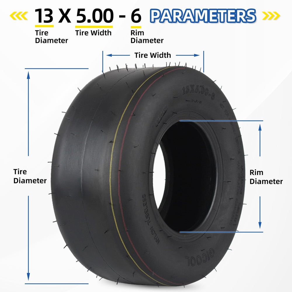 GICOOL tire mounted on zero-turn mower demonstrating stable rolling and lawn-friendly contact