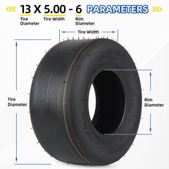 GICOOL tire mounted on zero-turn mower demonstrating stable rolling and lawn-friendly contact