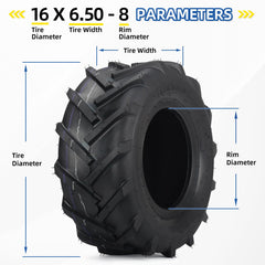 GICOOL tire mounted on a lawn mower demonstrating stable traction during mowing