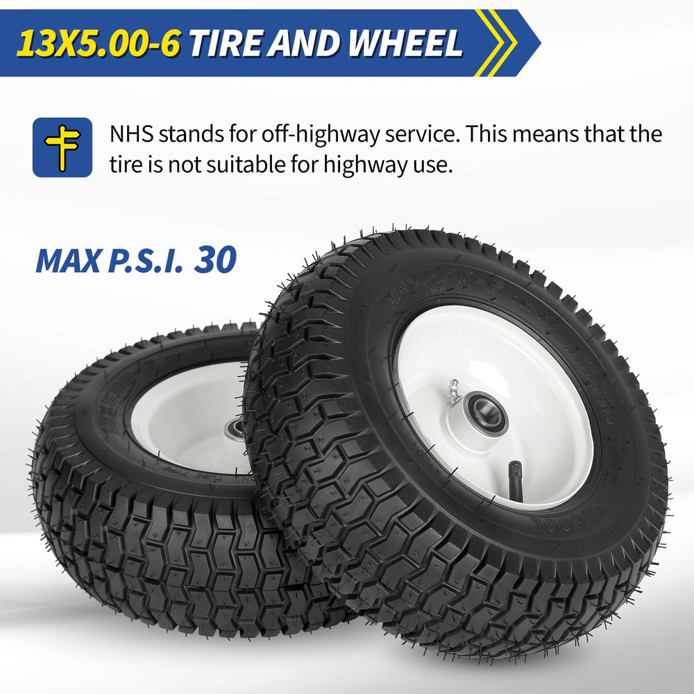 GICOOL wheel installed on riding mower demonstrating fitment and road handling