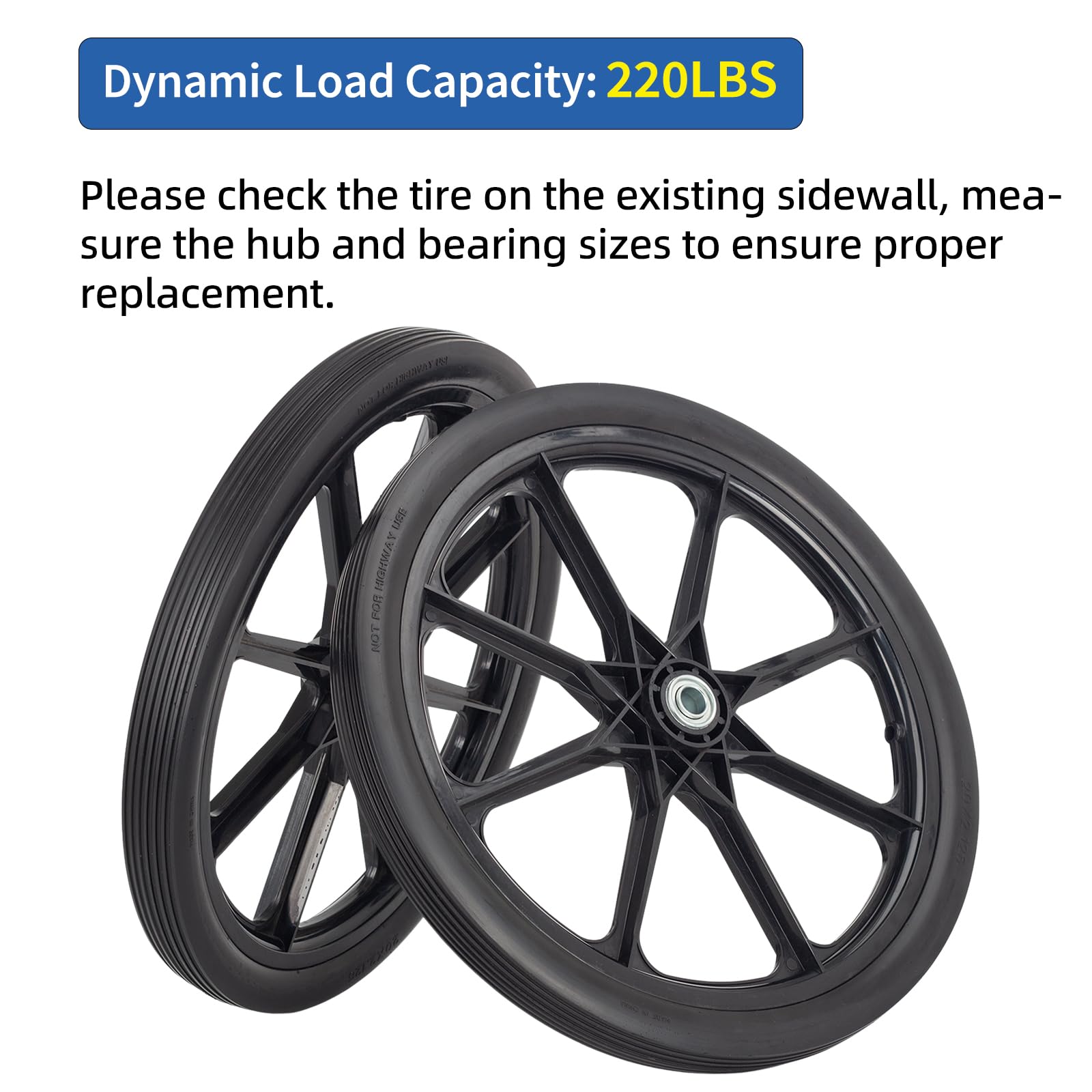 GICOOL packaging with two wheels displayed, ready-to-install replacement set