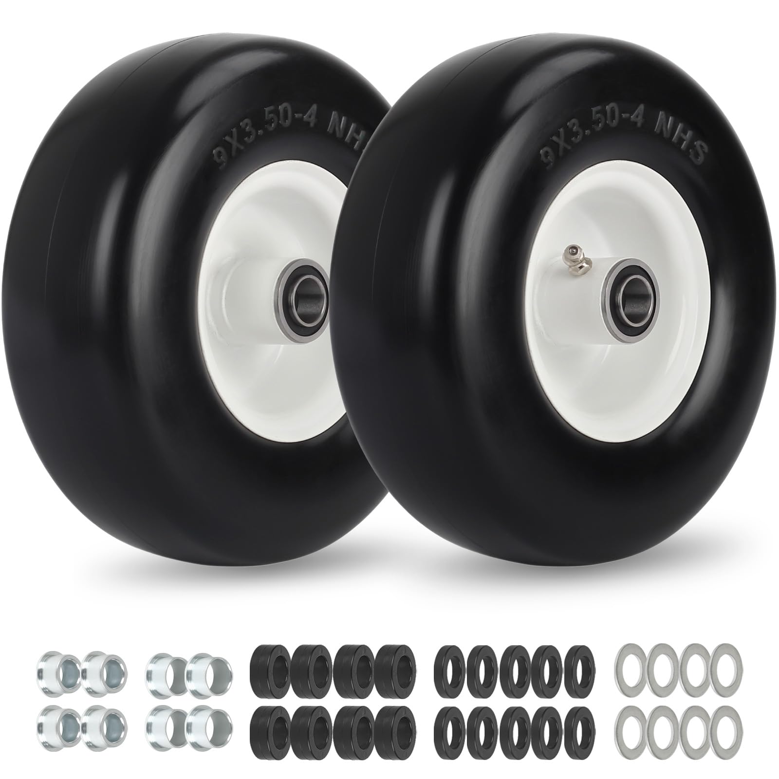 GICOOL rueda frontal pack 2 vista frontal resistente y antipinchazos