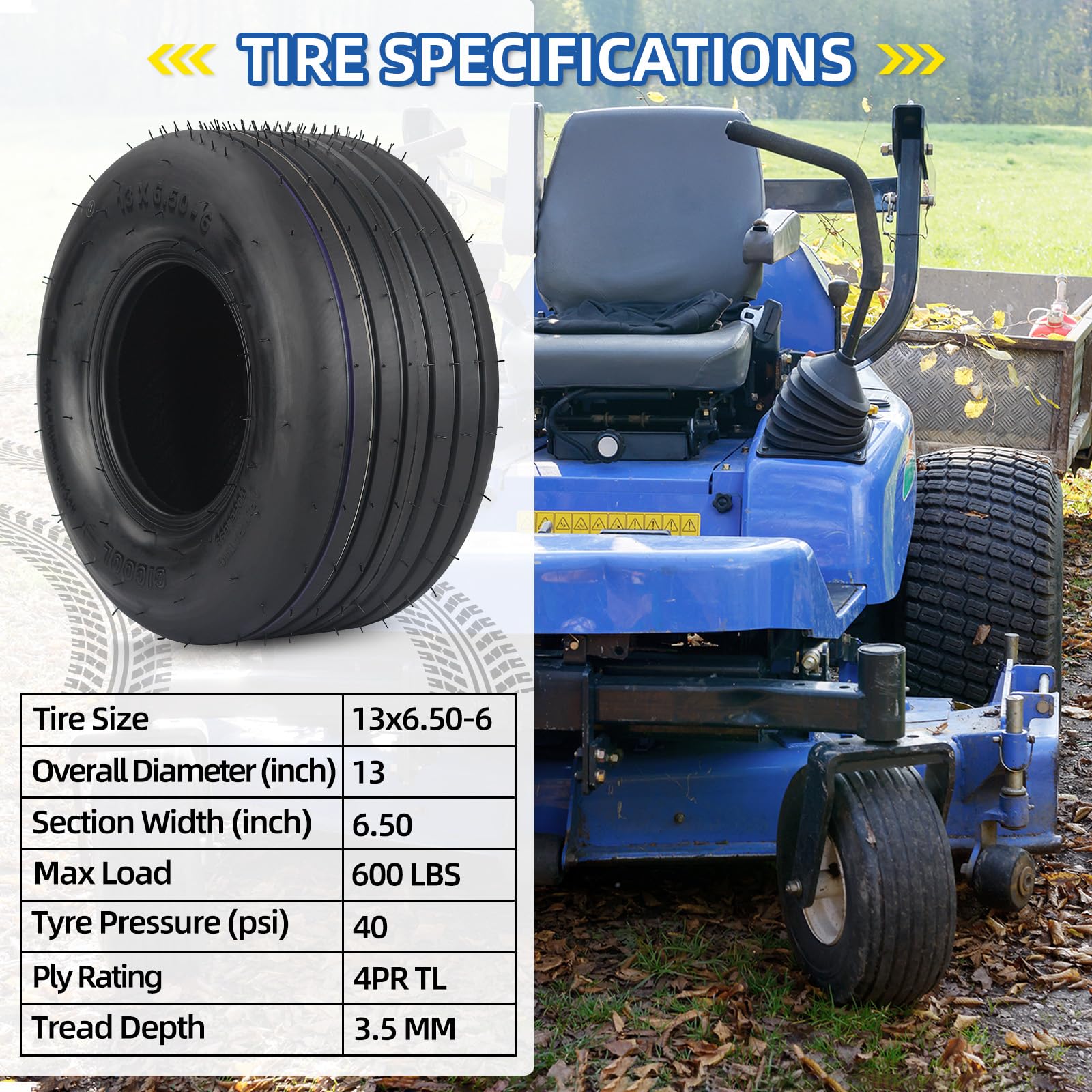 GICOOL sidewall markings and ply rating detail for correct size verification