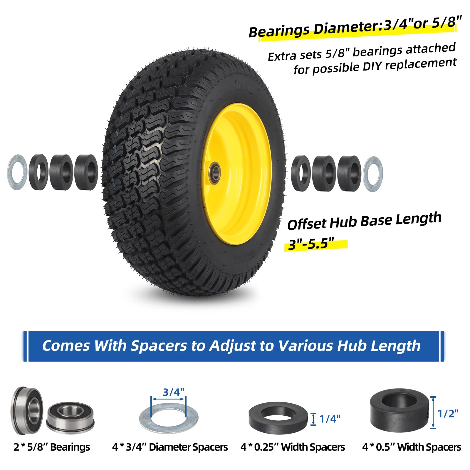 GICOOL wheel beside ruler showing 16x6.5-8 scale and accurate sizing